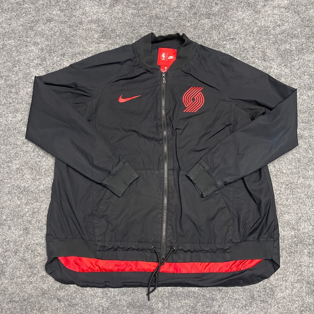 Portland Trail Blazers Jacket Mens Medium Black Nike Rip City Edition Bomber NBA